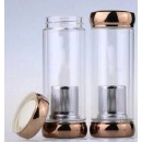 Dual Lid Glass Double wall tumbler